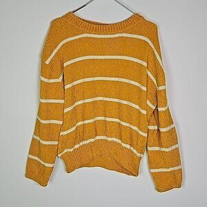 Luv Lane small yellow and white striped long sleeve sweater